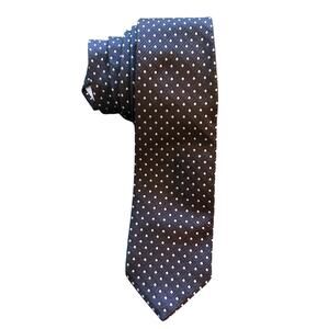 T.M. Lewin Men's Silk Tie Navy Blue Grey Square Purple Classic 3.5"